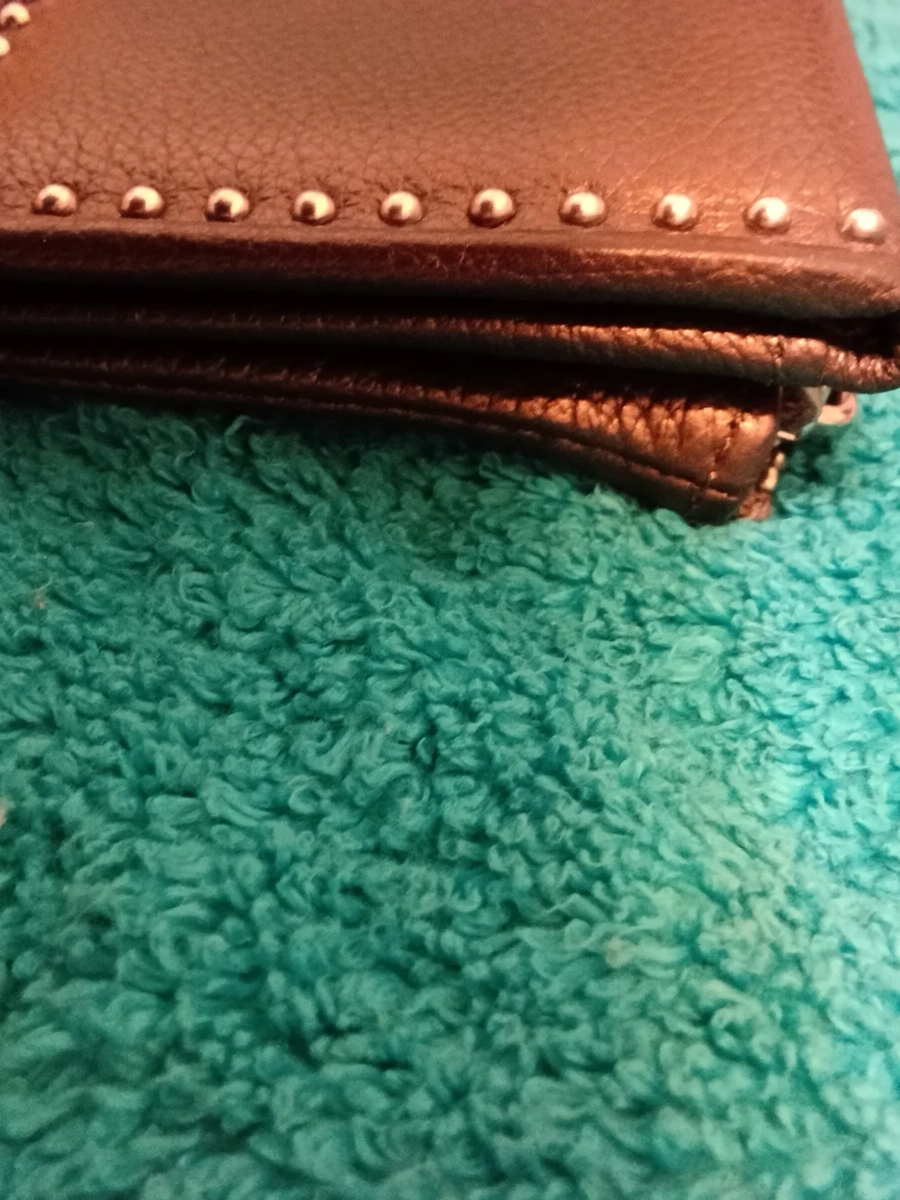 Brighton Pretty Tough Olive Studded Leather Zip Wallet - Classic RFID